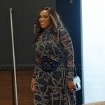 Tia’s printed lace-detail jumpsuit on The Real Housewives of Potomac