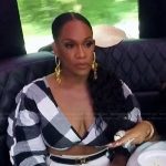 Tia’s gingham check top on The Real Housewives of Potomac