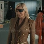 Tiff’s brown leather blazer on Elsbeth