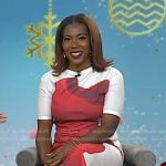 Tiffany’s white and red print top and skirt on Today