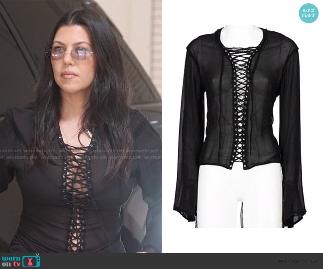 Tom Ford 2002 Mombasa Top worn by Kourtney Kardashian (Kourtney Kardashian) on The Kardashians