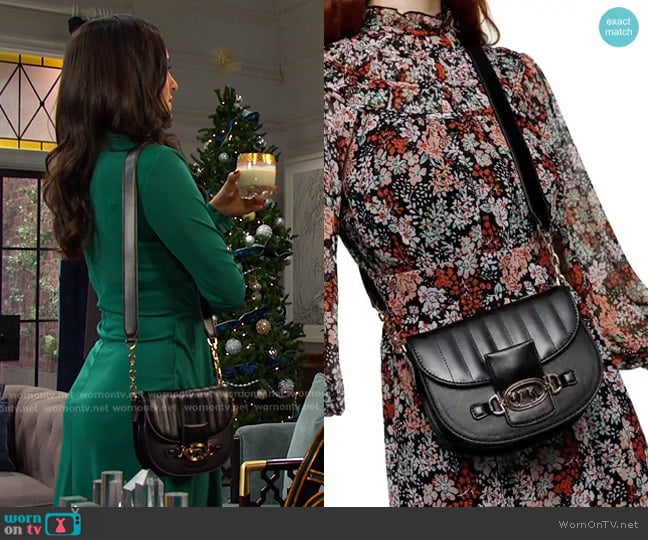 Topshop Panther Trophy Faux Leather Crossbody Bag worn by Gabi Hernandez (Cherie Jimenez) on Days of our Lives