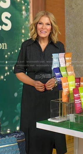 Tory's black belted denim dress on Good Morning America