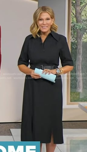 Tory's black belted denim dress on Good Morning America