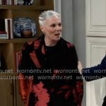 Tracy’s red and black floral jacket on General Hospital