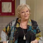Traci’s mixed print kimono jacket on The Young and the Restless