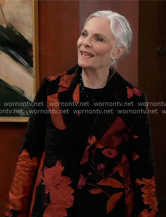 Tracy's red and black floral jacket on General Hospital