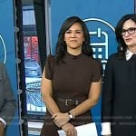 Laura’s brown tulip sleeve dress on Today