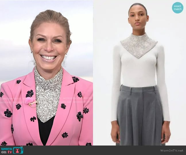 TWP Crystal Embellished Detachable Collar worn by Jill Martin on Today