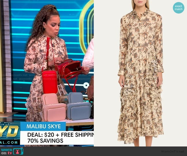 Sunny’s floral print long sleeve dress on The View