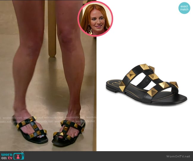 Valentino Garavani Rockstud Leather Sandals worn by Whitney Rose on The Real Housewives of Salt Lake City