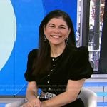 black puff sleeve velvet dress on Today