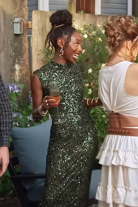 Venita’s green sequin dress on Southern Charm