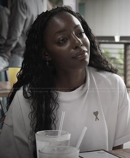 Venita's white cropped heart tee on Southern Charm