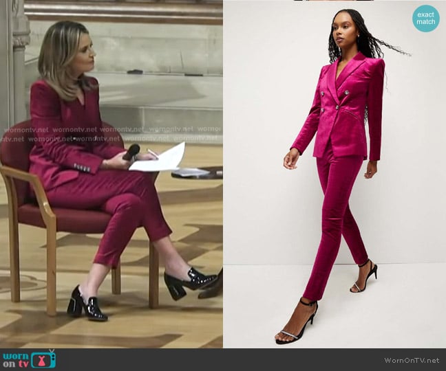 Veronica Beard Elam Velvet Dickey Jacket and Honolulu Pant worn by Savannah Guthrie on Today