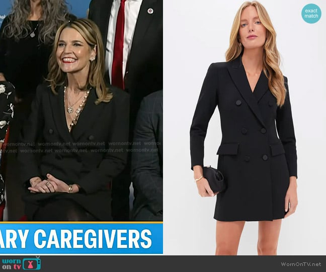 Veronica Beard Elianna Dress in Black worn by Savannah Guthrie on Today