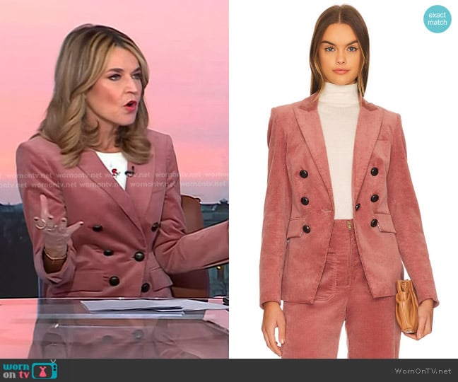 Veronica Beard Lawrence Stretch Cotton Corduroy Dickey Jacket worn by Savannah Guthrie on Today