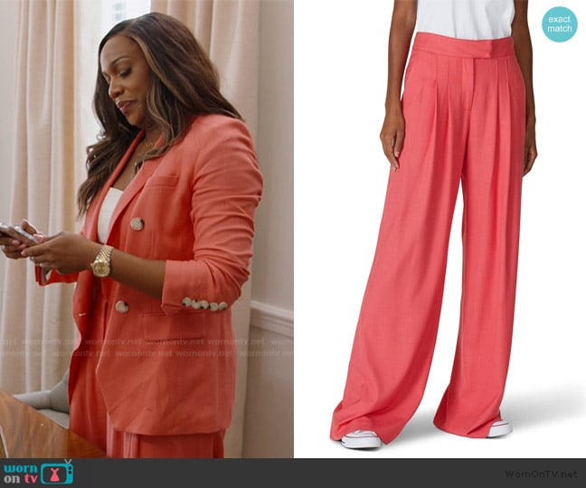 Veronica Beard Melon Noel Pants worn by Tia Glover on The Real Housewives of Potomac