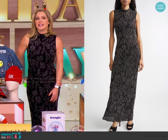 Sara’s black beaded sleeveless dress on The View