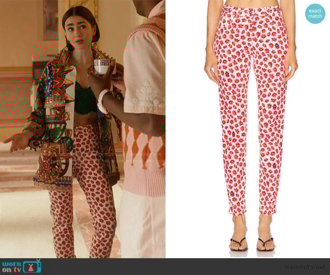 Versace High Waisted Pant worn by Emily Cooper (Lily Collins) on Emily in Paris