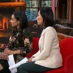 Vicky’s black cutout heel pumps on NBC News Daily