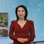 Vicky’s red puff sleeve v-neck dress on Today