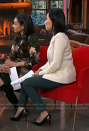 Vicky's black cutout heel pumps on NBC News Daily