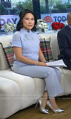 Vicky’s silver bow pumps on Today