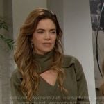 Victoria’s green cutout sweater on The Young and the Restless