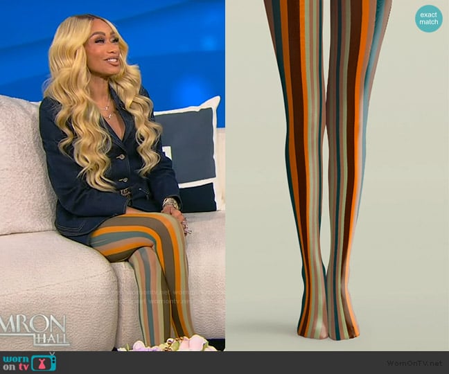 Tami Roman’s striped leggings on Tamron Hall Show