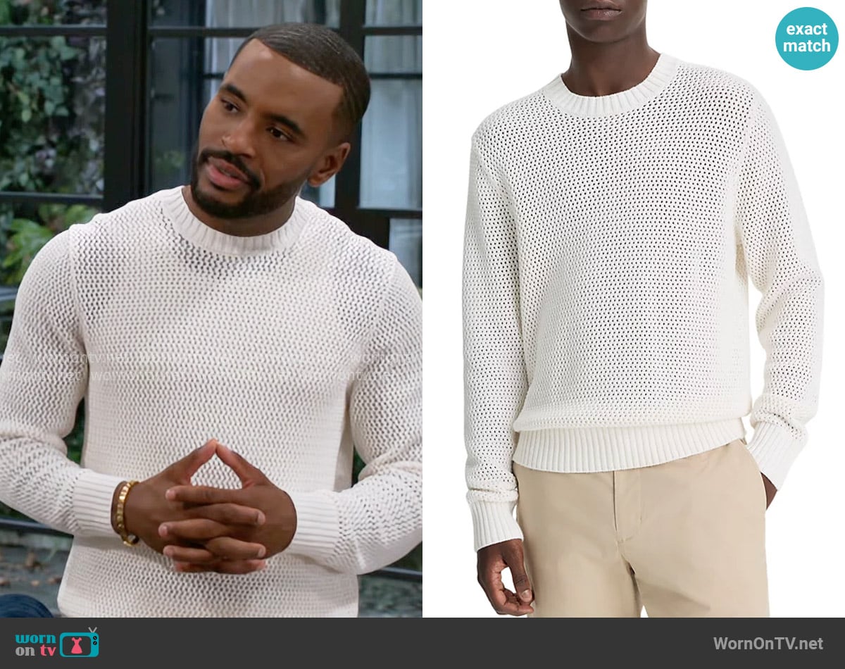 Vince Mesh Crewneck Sweater worn by Andre Richardson (Sean Freeman) on Beyond the Gates
