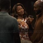 Viv’s floral print feather trim top on Bel-Air