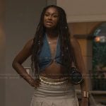 Hillary’s denim crop top on Bel-Air