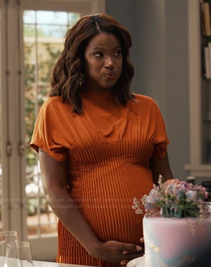 Viv's orange ribbed dress on Bel-Air