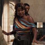 Viv’s rainbow stripe satin top on Bel-Air