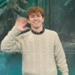 Walker Scobell’s cable knit sweater on Good Morning America