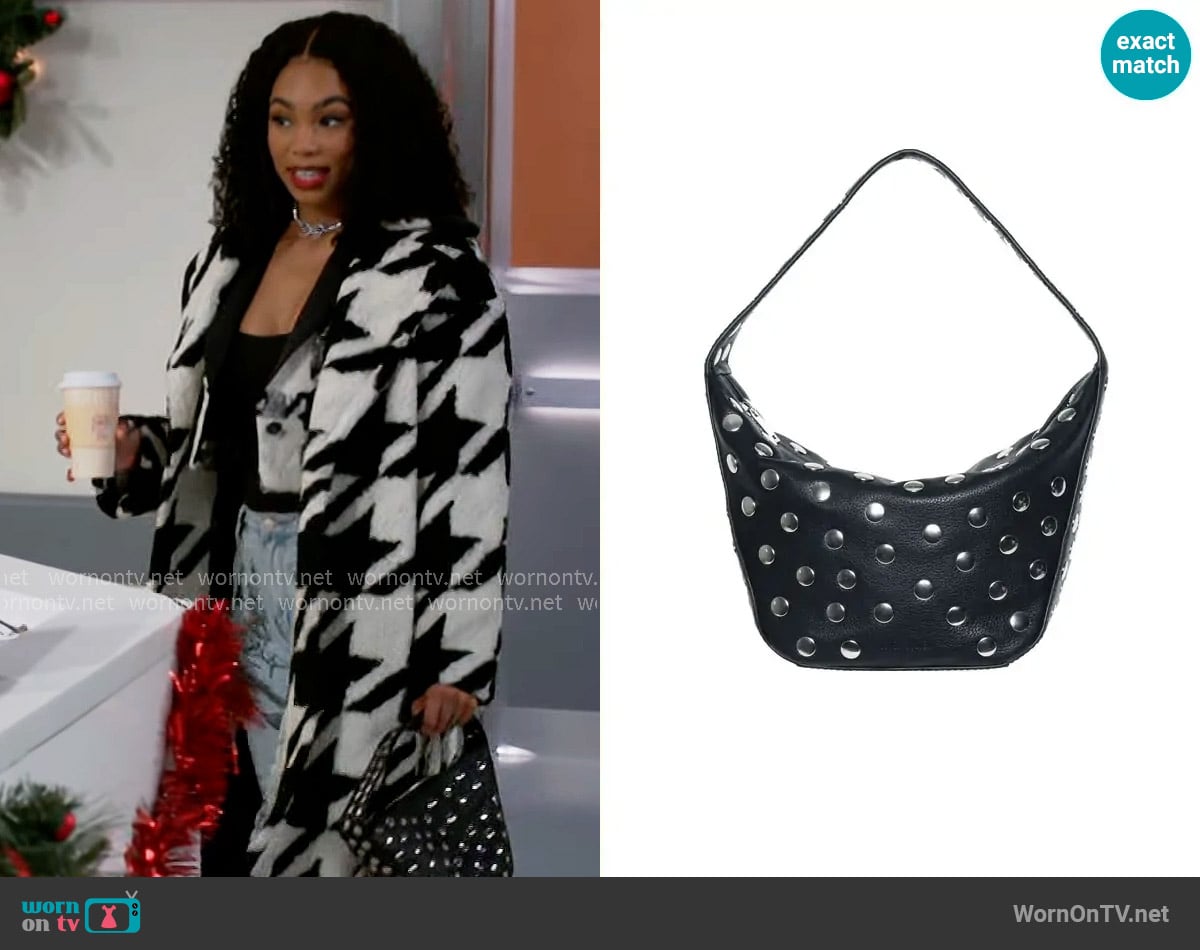 Walter Baker Hendrix Stud Leather Shoulder Bag worn by Chelsea Hamilton (RhonniRose Mantilla) on Beyond the Gates