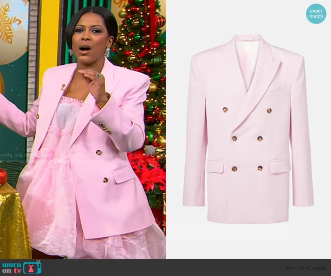 Tamron’s pink double breasted blazer on Tamron Hall Show