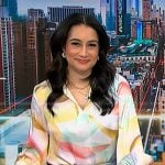 Morgan’s watercolor blouse on NBC News Daily