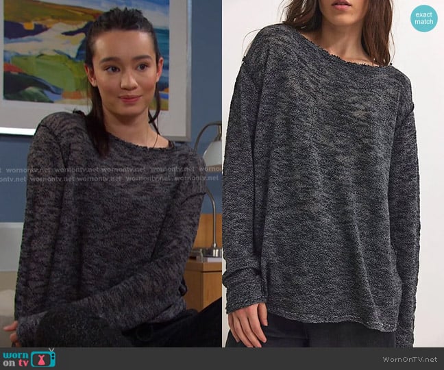 We The Free Sandy Tee in Black worn by Sophia Choi (Rachel Boyd) on Days of our Lives