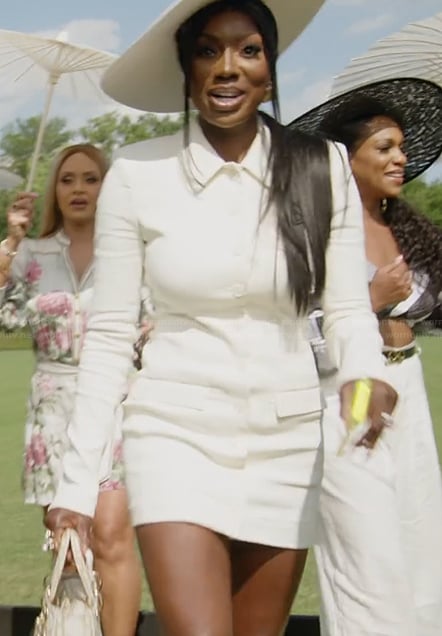 Wendy’s white mini shirtdress on The Real Housewives of Potomac