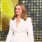 Brittney Dzialo's white lace blazer on Tamron Hall Show