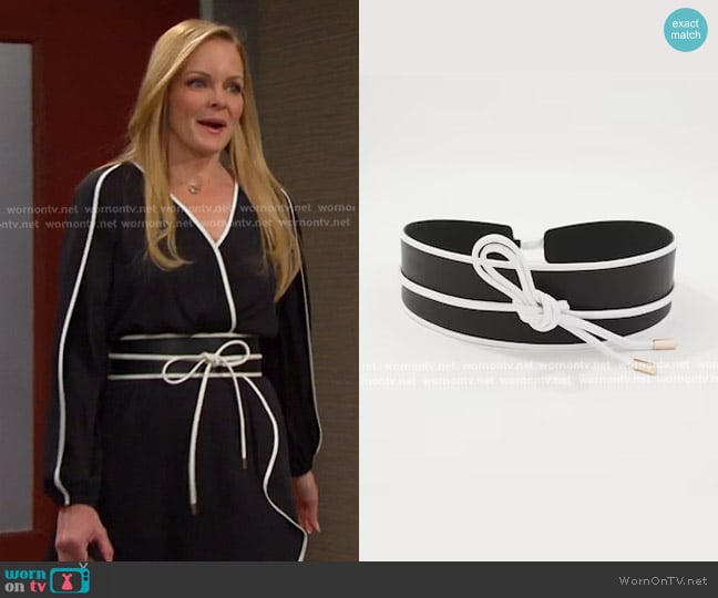 White House Black Market Contrast Obi Belt worn by Belle Brady (Martha Madison) on Days of our Lives