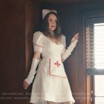 Carr’s white platform pumps on Alls Fair