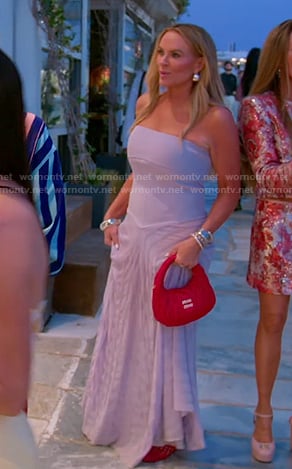 Whitney's lilac strapless maxi dress on The Real Housewives of Salt Lake City