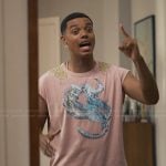 Will’s pink wave print tank on Bel-Air
