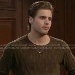 Will's olive textured sweater on The Bold and the Beautiful