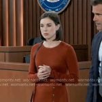 Willow’s orange long sleeved dress on General Hospital