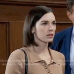 Willow’s camel and black dress on General Hospital