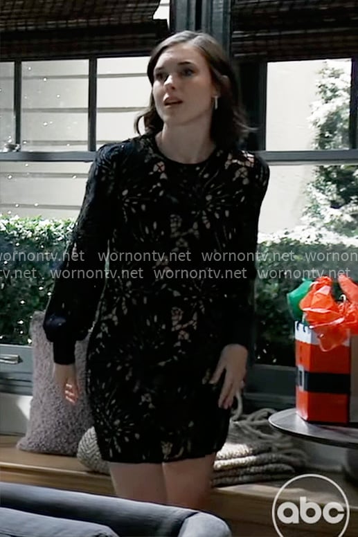 Willow’s black lace dress on General Hospital